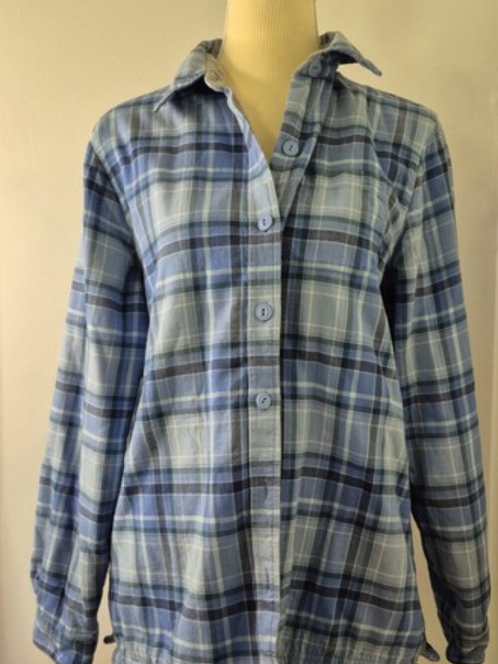 LL Bean Women S Plaid Fleece Lined Flannel Jacket Shacket Cabincore Granola Cozy